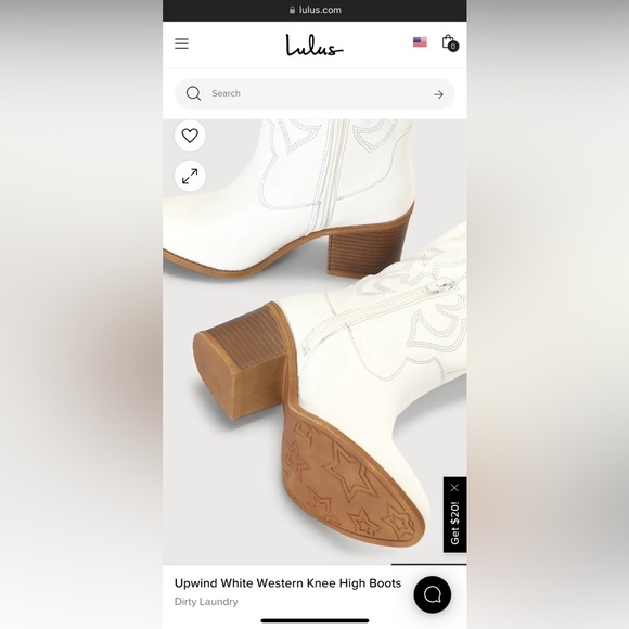 New in box Upwind White Western Knee High Boots
Dirty Laundry 6.5 Cowboy Lulus - Picture 8 of 11